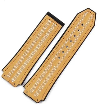 19mmx25mm Crazy Cowhide gummirem Klocktillbehör Passar for HUBLOT Sport Vattentät Armband Kvinnor Män Armband(Style 2)
