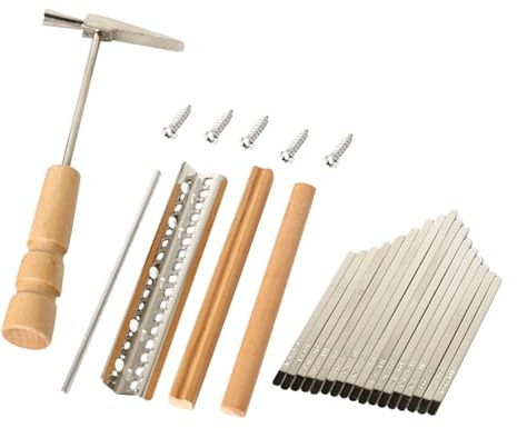 VOSAREA Kalimba Ersatzteilset mit 17 Tasten Daumenklavier und Metall mit Glatter Oberfläche und Einfachem Einbau für Selbstgemacht Projekte und Geschenkideen