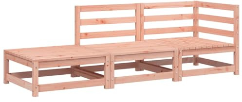zylophax Gartensofa 2-Sitzer mit Hocker aus massivem Douglasienholz wetterfestes Outdoor Lounge-Sofa modular erweiterbar für Terrasse Balkon Veranda Sitzmodul langlebig