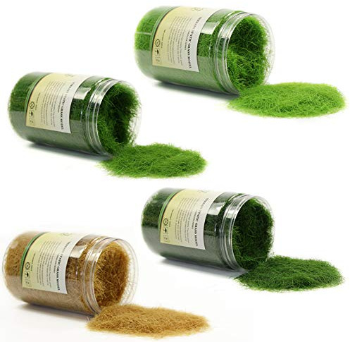 Lot de 4 bouteilles de 35 g - Vert - 12 mm - Herbe d'épandage statique