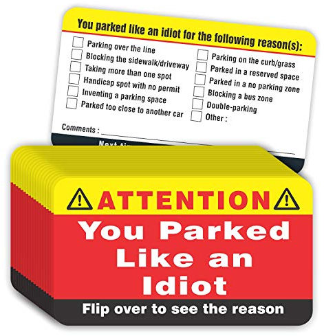 Parth IMPEX You Parked Like an Idiot Business Cards (Pack of 100) Bad Parking Cards 3.5x2 Multi Reasons Violation