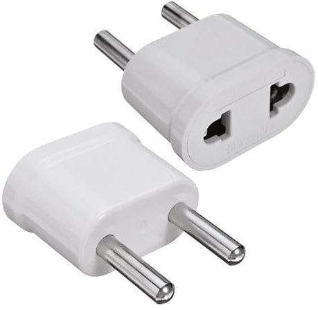 CABLEPELADO Adaptador de Enchufe de EEUU a Enchufe Europeo | Adaptador de Corriente Americano a Europeo | Enchufe Viaje | 6A 125V | 10A 250V | Blanco | 1 Unidad