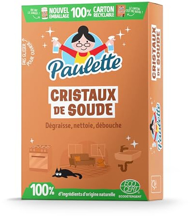 Paulette - Cristaux de Soude - Nettoyant Dégraissant Naturel et Ecocert - 500 g