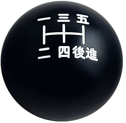 DEWHEL Black/White Inlay Sphere 5 Speed Japanese Manual Shift Knob Shifter Stick 200 Grams Weighted Aluminum M12X1.25 M10X1.5 M10X1.25 M8X1.25