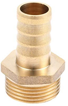 Quick Connect Push-in Connection Water Pipe Fitti 1Pc Brass 3/41/2/1 Pipe Fitting Male Thread to Pipe Barb Hose Tail Adaptor Fitting Connector PC16-06 PC19-04 PC19-06 PC25-1 (Color : PC19 06)