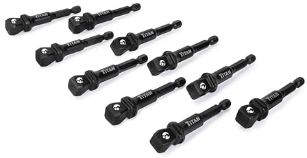 Titan 85548 10-Piece 1/2-Inch Drive x 2-1/2-Inch Impact Wobble Socket Adapter and Extension Set