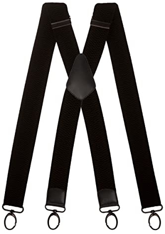Olata Mångsidiga breda X-färgade läderremmar och svarta karbinhakar - 4 cm, svart, One Size