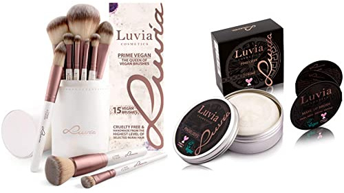 Pinselset Make-Up Von Luvia, Schminkpinsel & Luvia Pinselseife Kosmetik - Essential Brush Soap Citro – Zur Kosmetik-Pinsel-Reinigung – Ideale Beauty-Blender Seife – 100g XXL