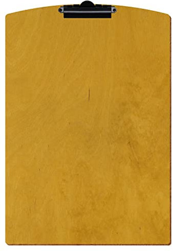 Bütic Bloc-notes en bois en forme de segment - Chêne clair - Pour A3 A4 A5 A6 - Format A3 - Pince à dents noire