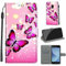 for Samsung Galaxy J3 2017 Case, PU Leather Wallet Book Flip Folio Stand View Cover Pouch Compatible with Samsung J3 2017 Phone Case (Pink Butterfly)