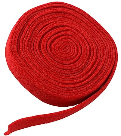 EXCEART Filzband Bastelfilz Dekoband 5cm X 500cm aus Wollfilz für Weihnachten Advent Hochzeit Selbstgemacht Dekorationen Weihnachtsbaum Kränze Schleifen (Rot)