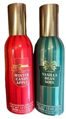 Bath and Body Works Room Freshener Spray - 2 pack Bundle (Vanilla Bean Noel - Winter Candy Apple)