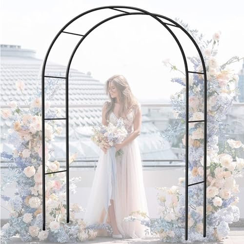 LIYI929GP Schwarz Weiß Grün Gartenbogen Rosenbogen Aus Metall, Breite 120cm 180cm 200cm 240cm, Torbogen Für Kletterrosen/Clematis Rosenspalier, Eingangstür Hochzeit Dekorationen Bogen, Freistehend