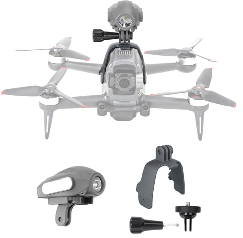Drone Searchlight Strobe Light for DJI FPV Drone Night Navigation Flight Light Lamp Headlight Mount with Top Carry Extension Bracket Adapter Clamp Holder Drone Anti-Collision Accessories