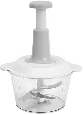 Tritatutto Manuale, Regerly 1 Pezzo 1.5l Taglia Cipolle Manuale Trita Cipolle Trita Verdure con 3 Lame In Acciaio Inossidabile (Grigio argento)