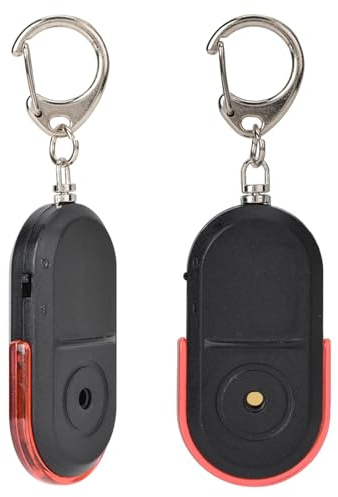 shenruifa Trova Chiavi, Anti-smarrimento, Allarme Wireless Anti-smarrimento, Localizzatore di Chiavi, Suono con Fischio, Luce a LED con Batteria (Rosso)