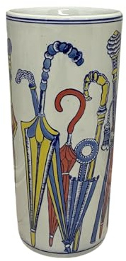 AcaciaHome Portaombrelli rotondo in ceramica resistente – Supporto perfetto per casa, ufficio e ingresso - Aggiunge un tocco sofisticato agli spazi abitativi per bastoni e bastoncini da passeggio