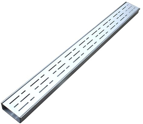 Abfluss und Rost aus Metall, 100 cm lang, schmal, für Einfahrten, Hof, Garten, Wege, Terrasse, Garage und Deck, Regenwasserablauf, Dachrinne, Dachrinne, 5 x 5 cm (B x H)