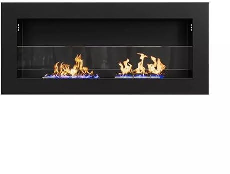 Chimenea bioetanol empotrable Foggia, 2 KW/1L, 90 x 15 x 40 h
