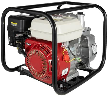 Charocean 6.5HP Petrol Water Pump, 2 Portable Gas Pump, 4-Stroke, 1271ft³/h Flow, 92ft Lift, 23ft Suction, Low Noise for Pool Evacuation, Irrigation, Dirty Water, Puddle & Sump Use