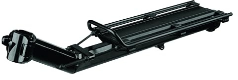 Topeak MTX BeamRack II V Type Gepäckträger Schwarz, Fahrrad Gepäckträger aus Aluminium für MTB und Trekkingrad mit QuickTrack System und Sattelstützenbefestigung