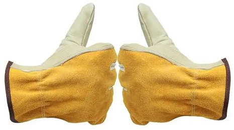 OUHFCASN Heat Resistant Gloves 1 Pair Men Work Gloves Soft Cowhide Driver Driving Farm Garden Welding Protection Safety Workers Mechanic Glove Suitable for Oven/Fireplace/Welding/Stove(XL)