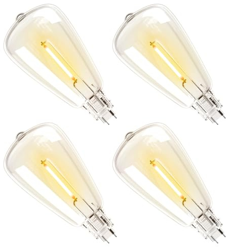 addlon Paquete de 4 bombillas solares de repuesto ST38, bombillas LED de plástico inastillables E17 de 3 V solo para luces solares al aire libre, regulables, 2700 K, blanco cálido