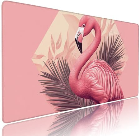 Gaming Mouse Pad Pink xxl Non Slip Waterproof Keyboard Mats Flamingo Extended Large Small Mouse Mat 47.2x23.6x0.12in for Laptop Desk Pad Office and Home Desk Protector, With Rubber Base Stable d-258