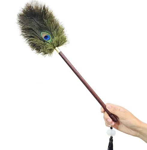 Peacock Ostrich Feathers Duster Brush Handle Anti-Static Removal Dusters Cleaning Tools Furniturer Craft Dust Remove Cleaner