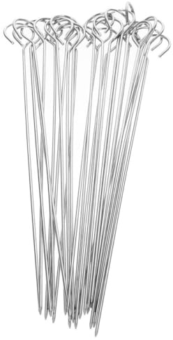 ibasenice 25 Pièces Brochettes Réutilisables Acier Inoxydable Lot de Bâtonnets pour Bbq pour Viande Crevettes Fruits Ustensiles de Grillade Résistants à Température