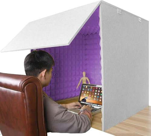 Portable Sound Recording Vocal Booth Box, Microphone Isolation Shield for Home Office Studio, Blog, Vocal Use, Simple Recording Studio