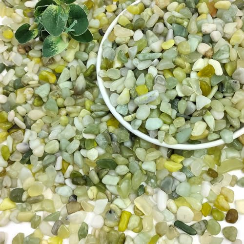 SHIZWU 6-9mm 1.8kg Jade Gravel for Plant Pots and Vase Fillers | Decorative stone for gardens planters terrariums succulent beds drainage layers and indoor displays