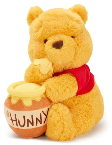 Disney Store Official Peluche Winnie l'ourson, 32 cm/13, Peluche Ours avec Pot de Miel, Convient dès la Naissance, adapté à Tous Les âges