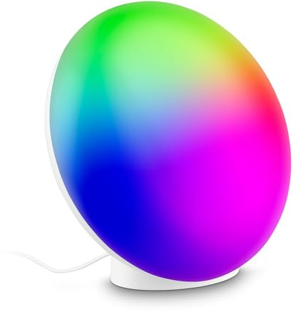 BRILONER - Lampe de table LED avec télécommande, dimmable, RGBIC, CCT, capteur de musique, chevet, bureau, salon à poser, 17,5x10,6x16,4 cm, blanc