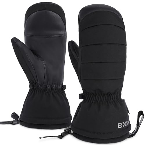 EXski Ski Mittens for Women, Waterproof Snow Ski Gloves for Snowboard, Winter Warm Mitts with Touchscreen