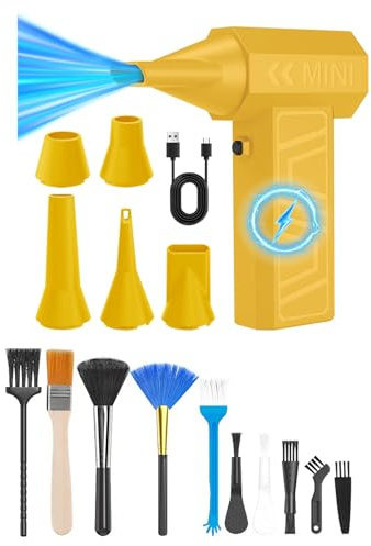 Souffleur d'air 105 000 tr/min, 4 modes de vitesse, batterie 4000 mAh, 135 g, pression pour le nettoyage de la caméra, barbecue, allumage, artisanat, barbecue, démarreur