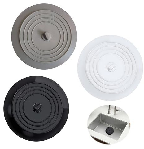 3 Stück Abflussstopfen Silikon, 15CM Universal Stöpsel Spüle Abflussstöpsel aus Silikongummi Bodenablaufabdeckungen Silikon für Dusche Badewanne Abflussstopfen Waschbecken Spülbecken Badewannenstöpsel | Spüle Küche Bad, Waterplug-Ablauf, auslaufsichere Haftung, Abflussstöpsel, wasserdichte Abdichtung für Bad und Haus