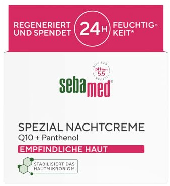 Sebamed Spezial Nachtcreme 75 ml, Nachtpflege, Gesichtscreme mit Q10 und Panthenol, regenerierende Pflege für erhöhte Aufnahme der Haut am Abend, fördert die Regeneration der Haut, 24 h Feuchtigkeit