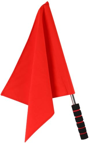 TOYANDONA Bandiere di Segnalazione Rosse Leggere per Arbitri Manico in Spugna e Acciaio, Progettate per Competizioni di Calcio e Corse su Pista