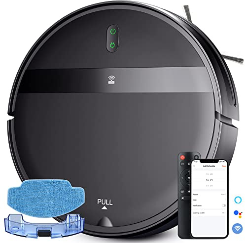 Kilgone Robot Vacuum for Pet Hair, 2-in-1 Vacuum & Mop Combo with Tangle-Free Suction & Smart 3D Avoidance, App/Wi-Fi/Alexa, Ultra-Slim & Quiet, Self-Charging for Hard Floors and Low-Pile Carpet