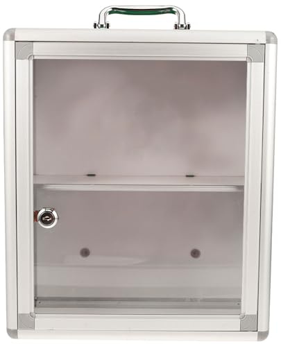 WEKADRIN Armoire à Pharmacie Murale Moyenne Taille, Boîte à Remède Pratique Panneau Transparent, Étui à Remède Visible pour Rangement Premiers Soins à Domicile et Bureau