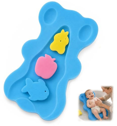 Supporto in spugna per il bagnetto del bambino, morbido cuscino da bagno per neonati e neonati, inserto antiscivolo per vasca da bagno, tappetino in spugna ad asciugatura rapida per lavandino o vasca