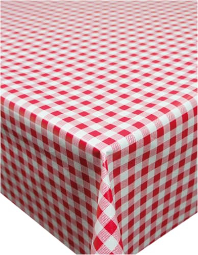 texpot Nappe en toile cirée lavable à carreaux style maison de campagne Rouge 80 x 80 cm (carrée)