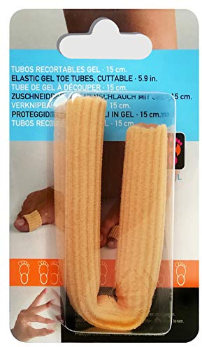 Neh Feet TI7011/S - Protector para Dedos Tubo Elástico con Gel 15 Cm Recortable, EU 35-40 Nude