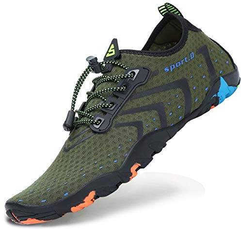 SAGUARO Scarpe da Scoglio Donna Uomo Scarpette da Mare Bagno Spiaggia Surf Yoga Water Shoes per Nuoto Piscina Spiaggia Canottaggio Vela Aqua Fiume Mare, Verde, 40 EU
