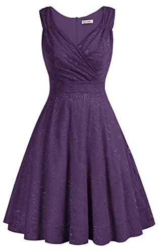 Vintage Robe rétro Audrey Hepburn Soirée Cocktail au Genou Col V année 50 60