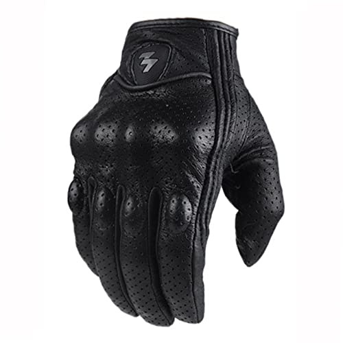 NIAN Guantes de Motocicleta Hombres Mujeres Moto Cuero Carbono Ciclismo Guantes de Invierno Moto Motocross ATV Motor