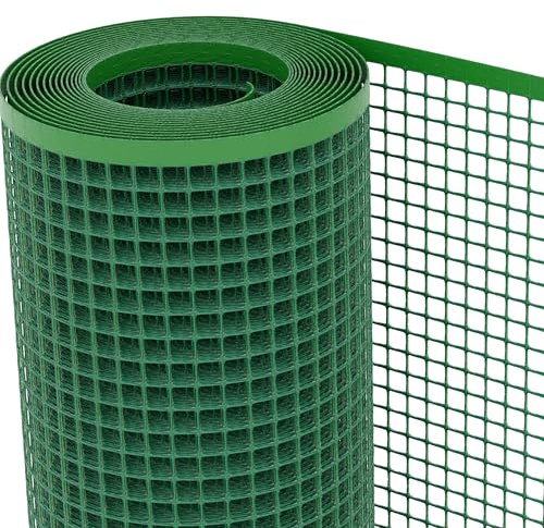 TENAX Filet en Plastique Quadra 20 Vert 1,00x50 m, Filet de Protection Multi-Usages pour Balcons, Terrasses, Portails et Clôtures
