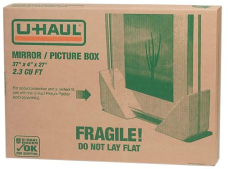 U-Haul Mirror & Picture Moving Box – Protective Box for Mirrors and Framed Artwork – Includes 1 Box