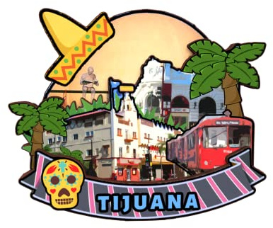Tijuana Mexico Kühlschrankmagnet aus Holz, 3D-Holz, handgefertigt, Reise-, Stadt-Souvenirs, Kühlschrankmagnet, Heimdekoration, Geschenk, 9